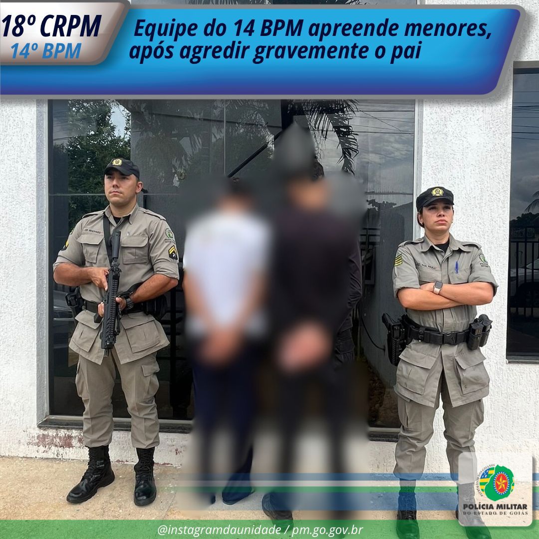 Equipe apreende menores, após agredir o pai