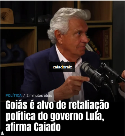 O governador de Goiás, Ronaldo Caiado (UB), acusa o governo do presidente Lula (PT) de atuar contra os interesses de Goiás,