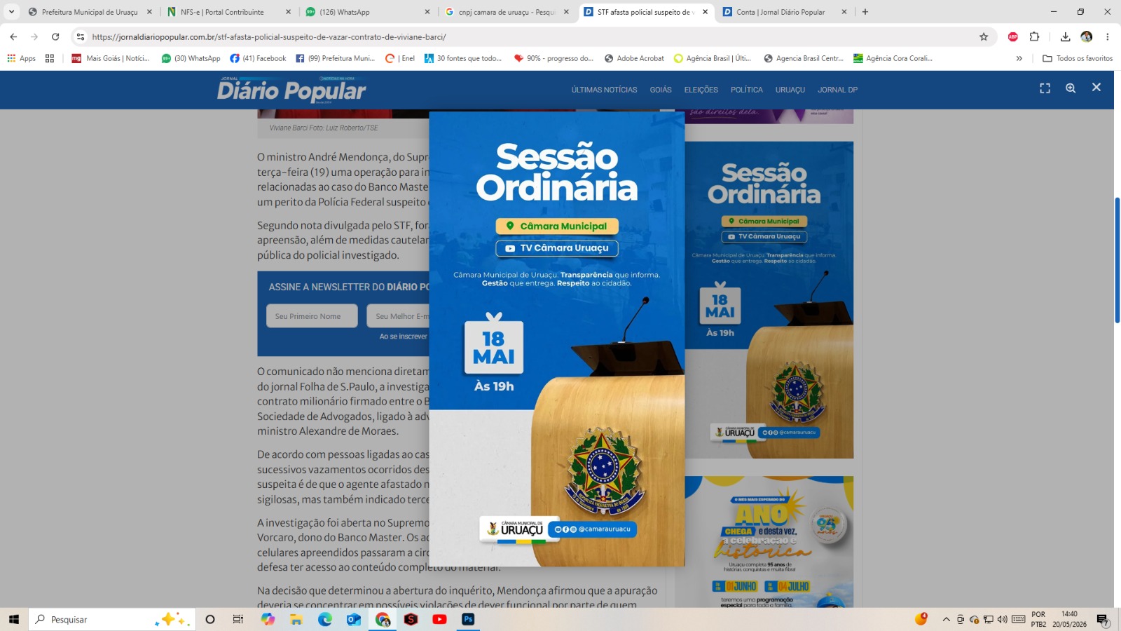 A Câmara Municipal de Uruaçu segue avançando no compromisso com a transparência