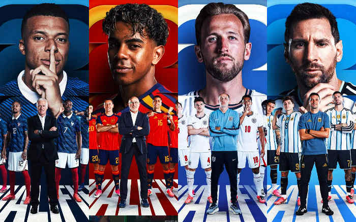 Copa tem semifinal com quatro campeões mundiais pela primeira vez em 36 anos