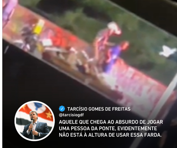 Após um vídeo de um policial empurrando um homem de uma ponte em São Paulo