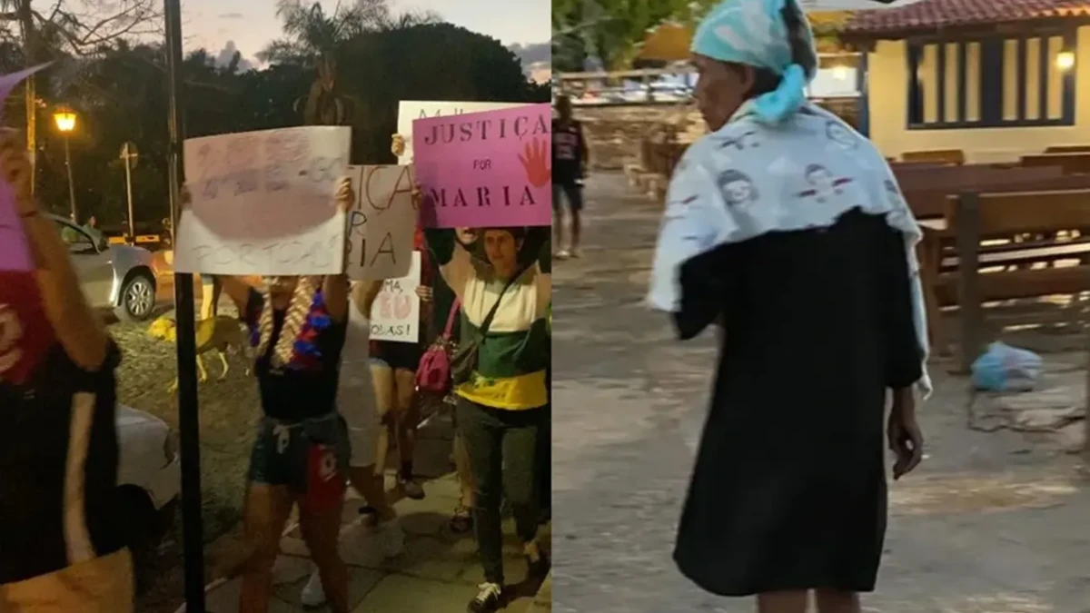 Vídeo: manifestação cobra justiça para idosa agredida por empresário em Pirenópolis