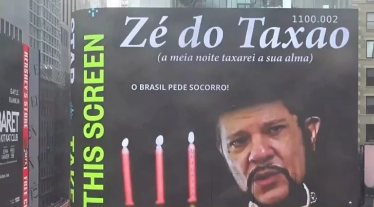 Haddad volta a estrelar outdoor na Times Square: “Zé do Taxão”