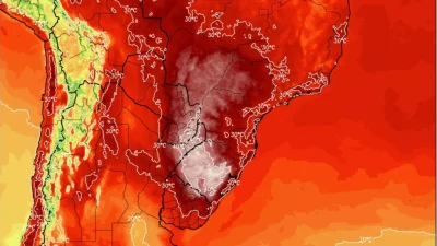 Onda de calor na Argentina atinge o Rio Grande do Sul Foto: Reprodução/MetSul